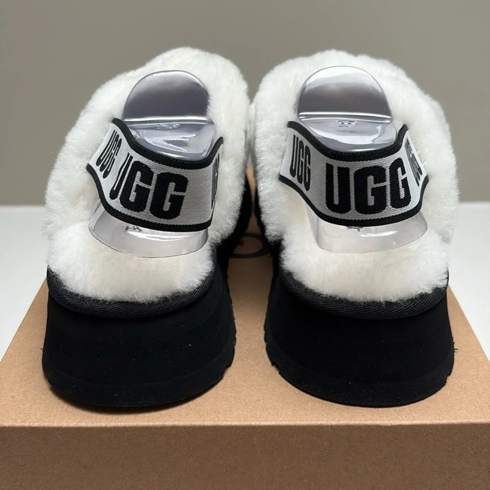 UGG Disco Cross Slide Brand New in Box w/Tag Size 9 Black White - Picture 3 of 9